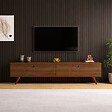 CONCEPT USINE - Meuble TV 160cm avec deux placards noyer POLY - vignette
