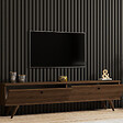 CONCEPT USINE - Meuble TV 160cm avec deux placards noyer POLY - vignette
