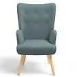 ID MARKET - Fauteuil scandinave IVAR en tissu vert eucalyptus - vignette