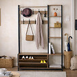 CONCEPT USINE - Meuble d'entrée 182x120cm noyer et noir MANTI - vignette