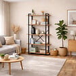 CONCEPT USINE - Etagère 5 rangements 150 cm bois et noir TYDO - vignette