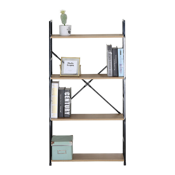 CONCEPT USINE - Etagère 4 rangements 112 cm bois et noir TYDA - large