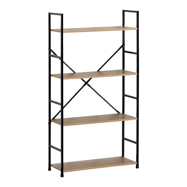 CONCEPT USINE - Etagère 4 rangements 112 cm bois et noir TYDA - large