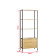 CONCEPT USINE - Etagère 4 rangements et placard 176 cm bois et noir TYDIE - vignette