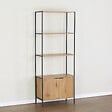 CONCEPT USINE - Etagère 4 rangements et placard 176 cm bois et noir TYDIE - vignette