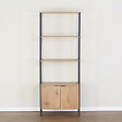 CONCEPT USINE - Etagère 4 rangements et placard 176 cm bois et noir TYDIE - vignette