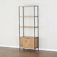 CONCEPT USINE - Etagère 4 rangements et placard 176 cm bois et noir TYDIE - vignette