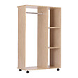 HOMCOM - Armoire penderie armoire de rangement mobile panneaux de particules coloris chêne clair - vignette