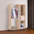 HOMCOM - Armoire penderie armoire de rangement mobile panneaux de particules coloris chêne clair - vignette