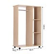 HOMCOM - Armoire penderie armoire de rangement mobile panneaux de particules coloris chêne clair - vignette