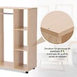 HOMCOM - Armoire penderie armoire de rangement mobile panneaux de particules coloris chêne clair - vignette