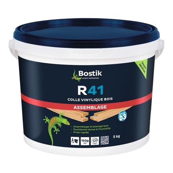 BOSTIK - Colle vinylique R 41 prise rapide seau de 5 kg - large
