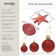 TECTAKE - Lot 84 boules de Noël rouges rouge - vignette