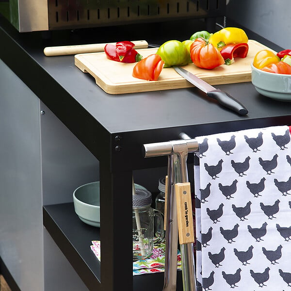 COOK'IN GARDEN - Desserte noire NOVA pour plancha - large