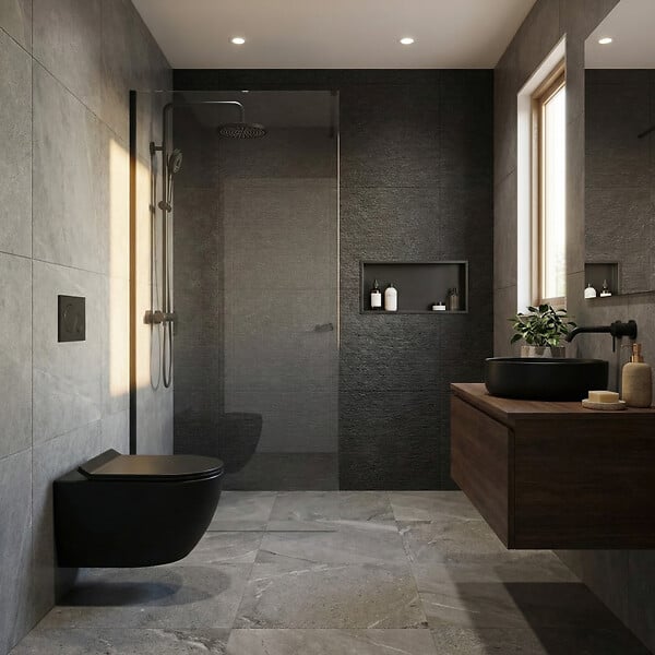SWISS AQUA TECHNOLOGIES - Swiss Aqua Technologies Aurum Niche de Douche à encastrer, Acier Inoxydable 304, 60x30x10cm, Gun Métal brossé PVD (SATAURN6030BGM) - large