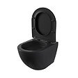 SWISS AQUA TECHNOLOGIES - Swiss Aqua Technologies Fusion WC suspendu avec abattant SoftClose et fixations invisibles, rinçage Vortex, noir mat (SATFUS010RTORPBKM) - vignette