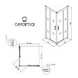 CERAMIA - CASCADA Porte de douche 90x90x195cm coulissante anticalcaire avec profilés chrome brillant (CERAHC9090C) - vignette