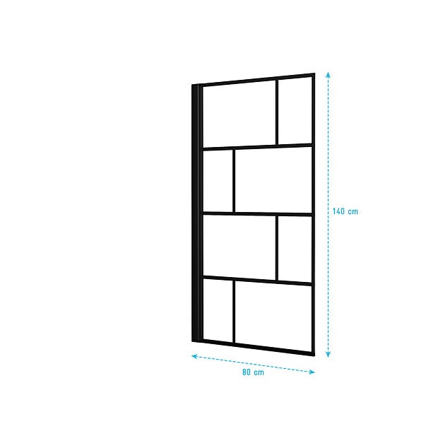 AURLANE - Pare baignoire rabattable sérigraphié 80x140 cm - Finition Noir Mat - BLOCKS SCREEN - large