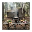 INTEC - Réchaud à gaz 7.5KW Acier émaillé Bruleur fonte Réchaud Traiteur 4 pieds Cuissons extérieures - vignette