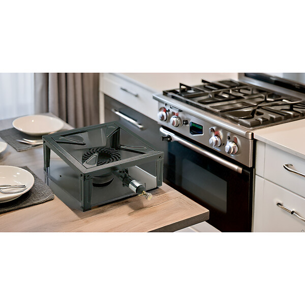 INTEC - Réchaud à gaz 7.5KW Acier émaillé Bruleur fonte Réchaud Traiteur 4 pieds Cuissons extérieures - large