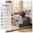 TECTAKE - Escalier pour animaux domestiques Paw Path avec housse en peluche 37 x 45 x 34,5 cm gris - vignette