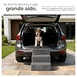 TECTAKE - Escalier pour animaux domestiques Paw Path avec housse en peluche 37 x 45 x 34,5 cm gris - vignette