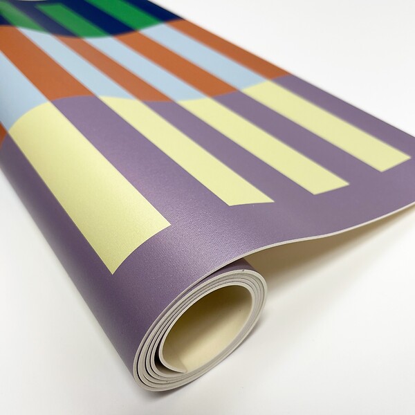 99DECO - Tapis antidérapant - Rythmo - vinyle - int./ext. - Bleu - 50x200cm - large