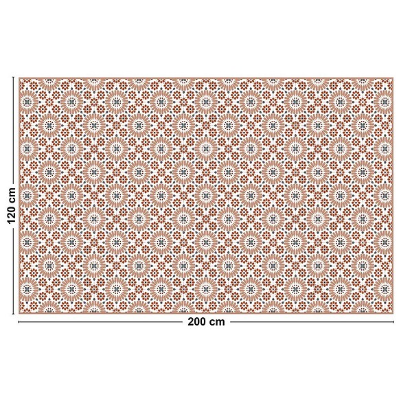 99DECO - Tapis antidérapant - Marsiho - vinyle - int./ext. - Orange - 120x200cm - large