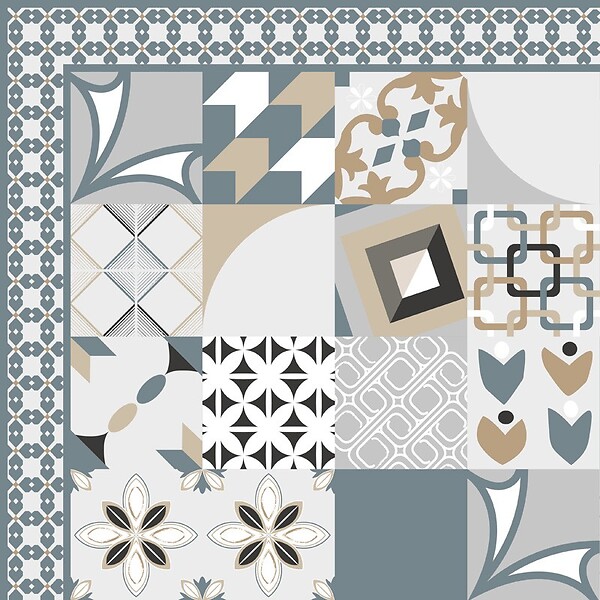 99DECO - Tapis antidérapant - JC Dulce - vinyle - int./ext. - Bleu - 120x200cm - large