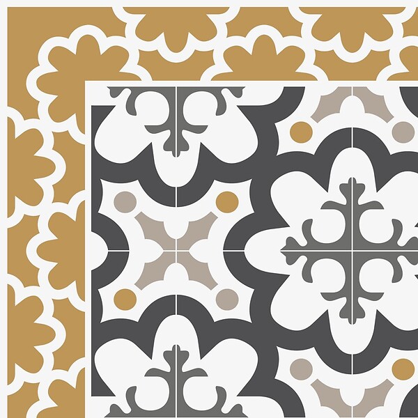 99DECO - Tapis antidérapant - Cassandre - vinyle - int./ext. - Multicolore - 120x200cm - large