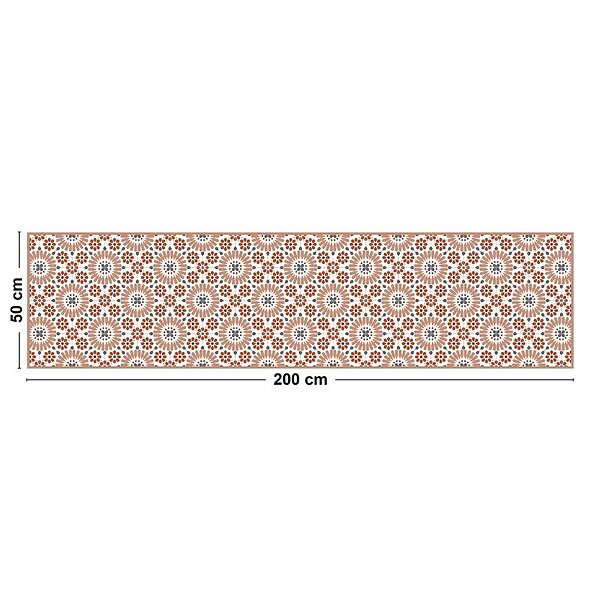 99DECO - Tapis antidérapant - Marsiho - vinyle - int./ext. - Orange - 50x200cm - large