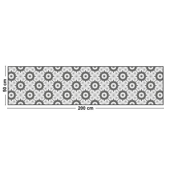 99DECO - Tapis antidérapant - Marsiho - vinyle - int./ext. - Gris - 50x200cm - large