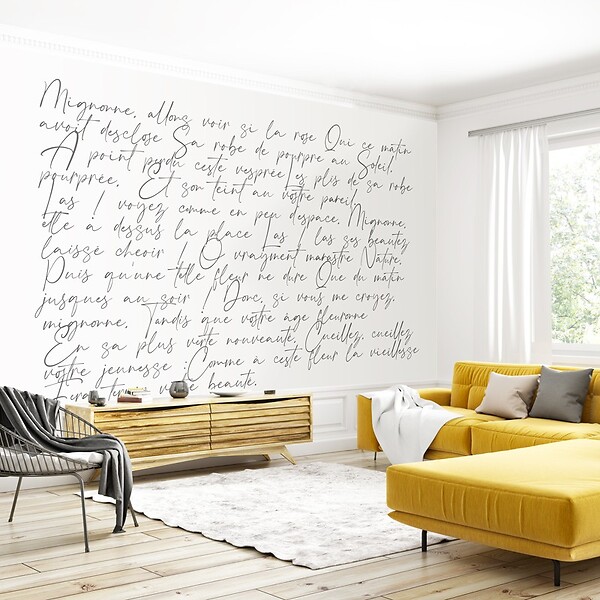 99DECO - Papier Peint Panoramique Texte Noir - 99DECO - L432xH270cm - large