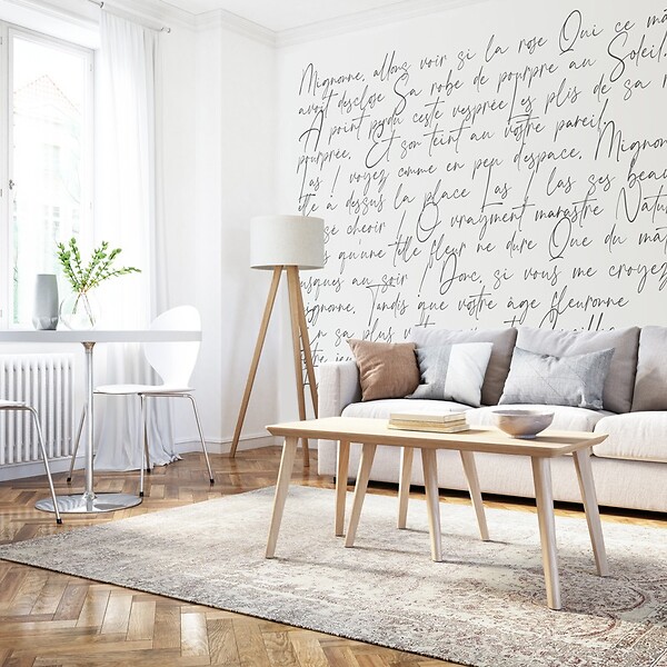 99DECO - Papier Peint Panoramique Texte Noir - 99DECO - L432xH270cm - large