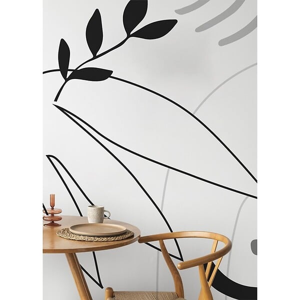 99DECO - Papier peint panoramique - Face Contour - Noir - intissé : 150g/m² - 9 lés : 432x270cm - large