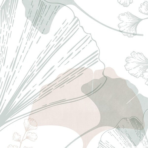 99DECO - Papier peint panoramique - Gingko - Multicolore - intissé : 150g/m² - 5 lés : 240x270cm - large