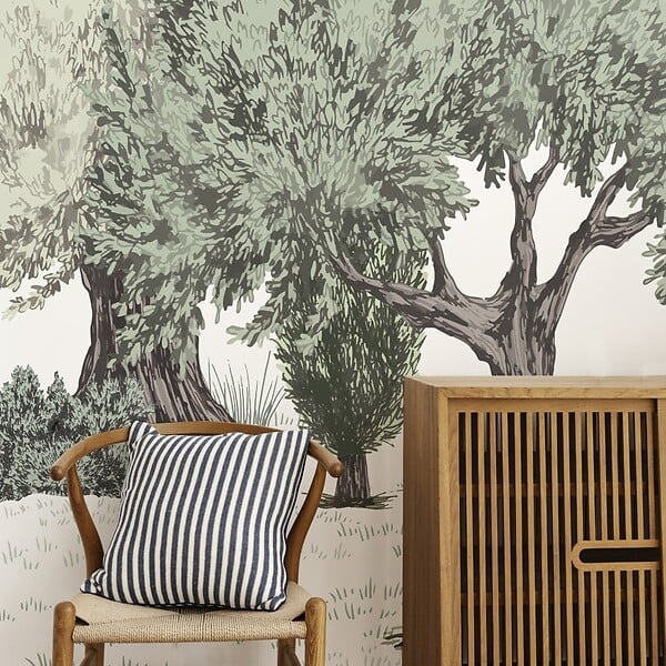 99DECO - Papier peint panoramique - Tivoli - Vert - intissé : 150g/m² - 7 lés : 336x270cm - large