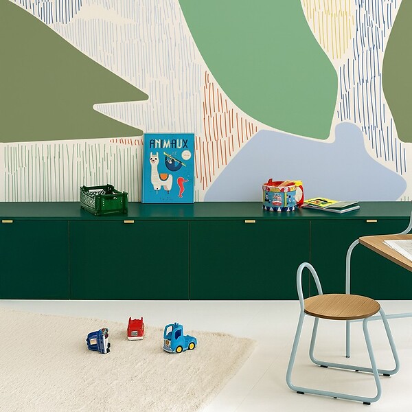 99DECO - Papier peint panoramique - Jardin Diffus - Vert - intissé : 150g/m² - 7 lés : 336x270cm - large