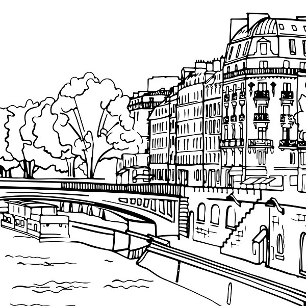 99DECO - Papier peint panoramique - Belle Rive - Noir - intissé : 150g/m² - 7 lés : 336x270cm - large