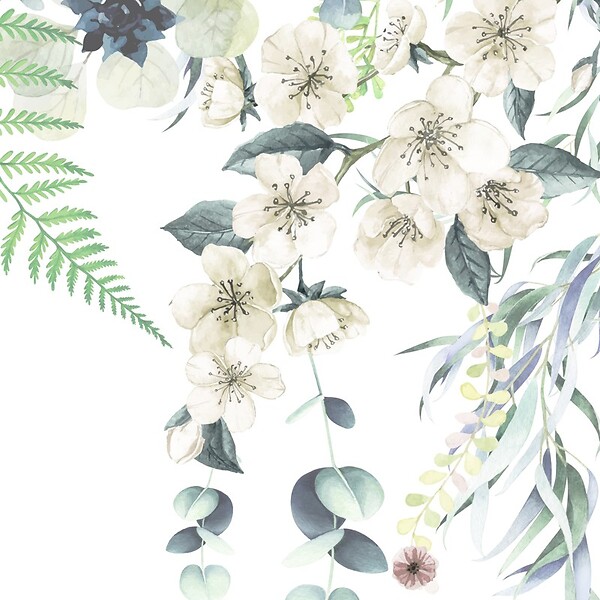 99DECO - Papier peint panoramique - Flowers in Rain - Multicolore - intissé : 150g/m² - 7 lés : 336x270cm - large
