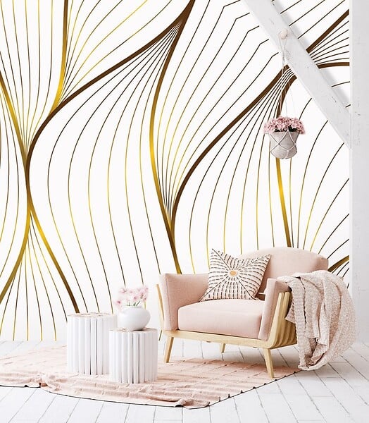 99DECO - Papier peint panoramique - Sötma - Blanc - intissé : 150g/m² - 5 lés : 240x270cm - large