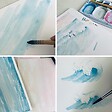 99DECO - Papier peint panoramique - Vagues - Bleu - intissé : 150g/m² - 7 lés : 336x270cm - vignette