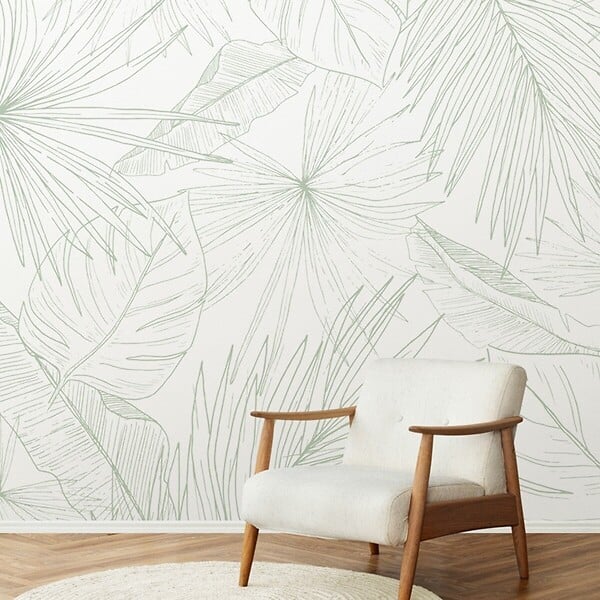 99DECO - Papier peint panoramique - Lamnar - Vert - intissé : 150g/m² - 7 lés : 336x270cm - large