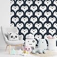 99DECO - Papier peint panoramique - Pingouins - Noir - intissé : 150g/m² - 3 lés : 144x270cm - vignette