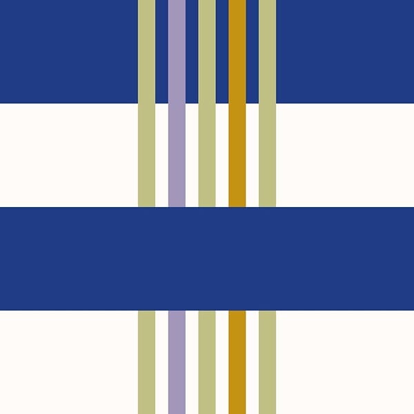 99DECO - Papier peint raccordable - Positano - Bleu - intissé : 150g/m² - 4 lés : 192x270cm - large