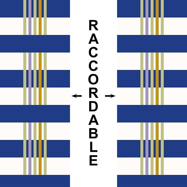 99DECO - Papier peint raccordable - Positano - Bleu - intissé : 150g/m² - 4 lés : 192x270cm - large