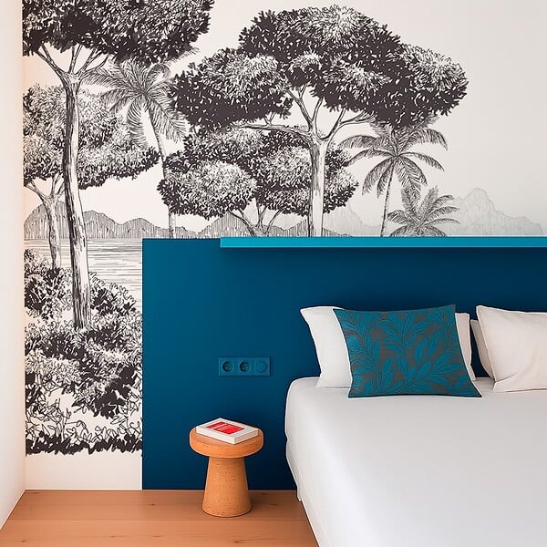 99DECO - Papier peint panoramique - La Plage - Noir - intissé : 150g/m² - 9 lés : 432x270cm - large