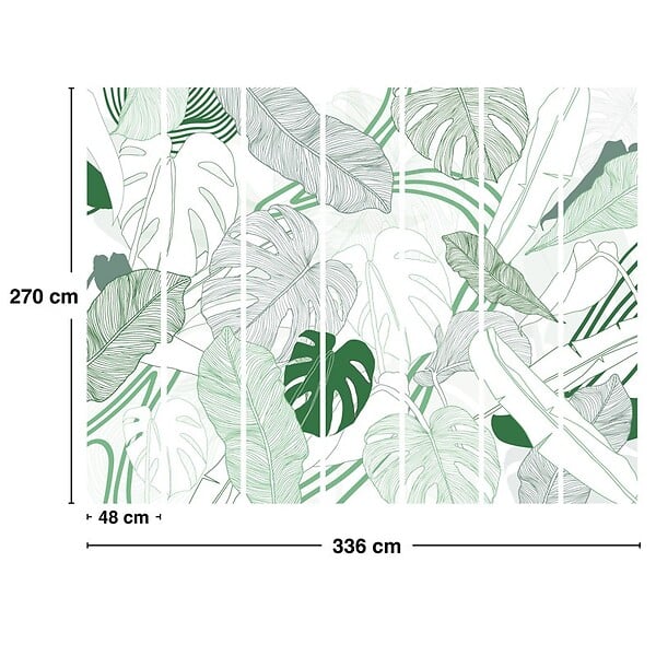 99DECO - Papier peint panoramique - Bornéo - Multicolore - intissé : 150g/m² - 7 lés : 336x270cm - large