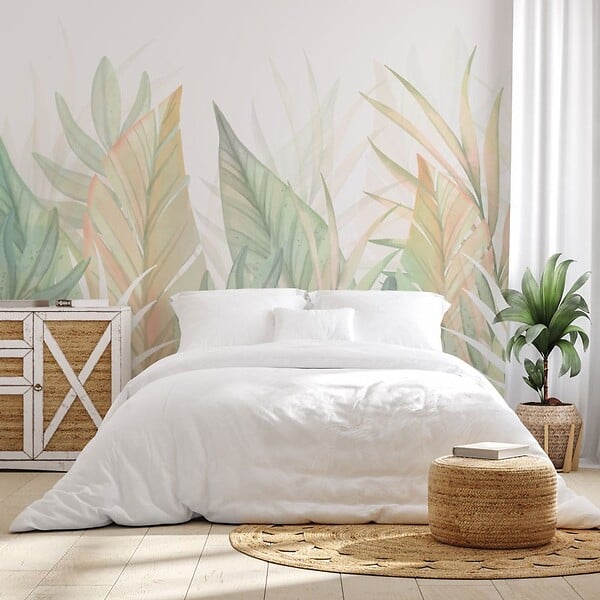99DECO - Papier Peint Panoramique Floral Vert - 99DECO - L336xH270cm - large