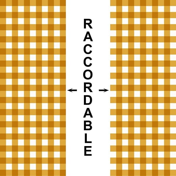 99DECO - Papier peint raccordable - Vichy - Orange - intissé : 150g/m² - 4 lés : 192x270cm - large